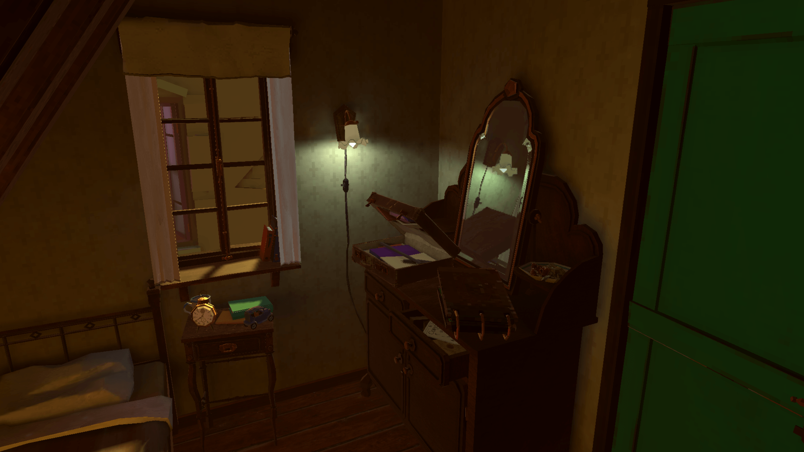 Gregor’s room and mirror
